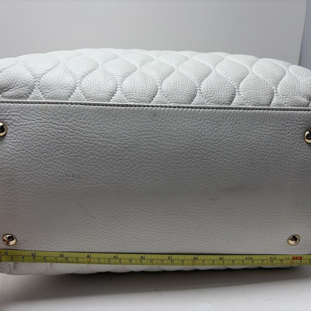 Vera Bradley Leather Quilted Ella Tote Off White 14x19x6 Nice Condition - Picture 7 of 16